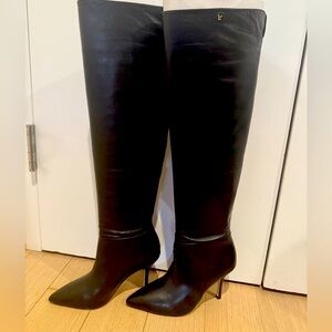 Larroude Elegant Black Over the Knee Boots